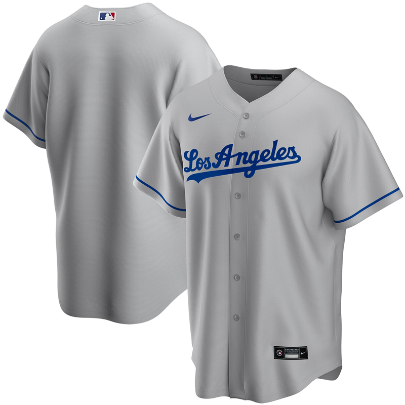 2020 MLB Youth Los Angeles Dodgers Nike Gray Road 2020 Replica Team Jersey 1->women mlb jersey->Women Jersey